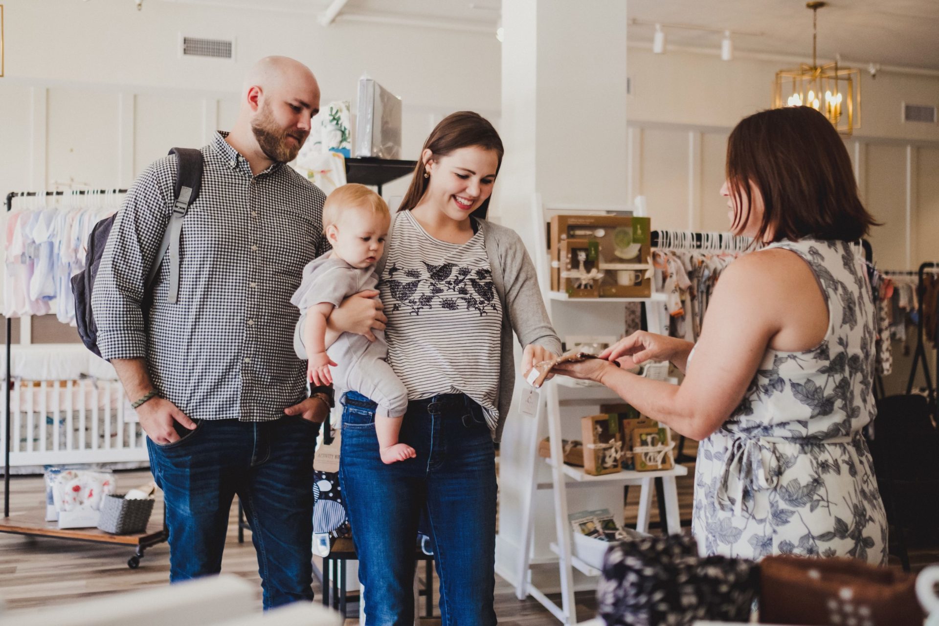 Customers shop at cheeky baby