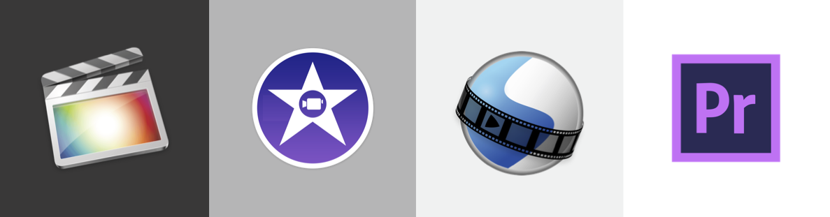 Logos for various video editing programs