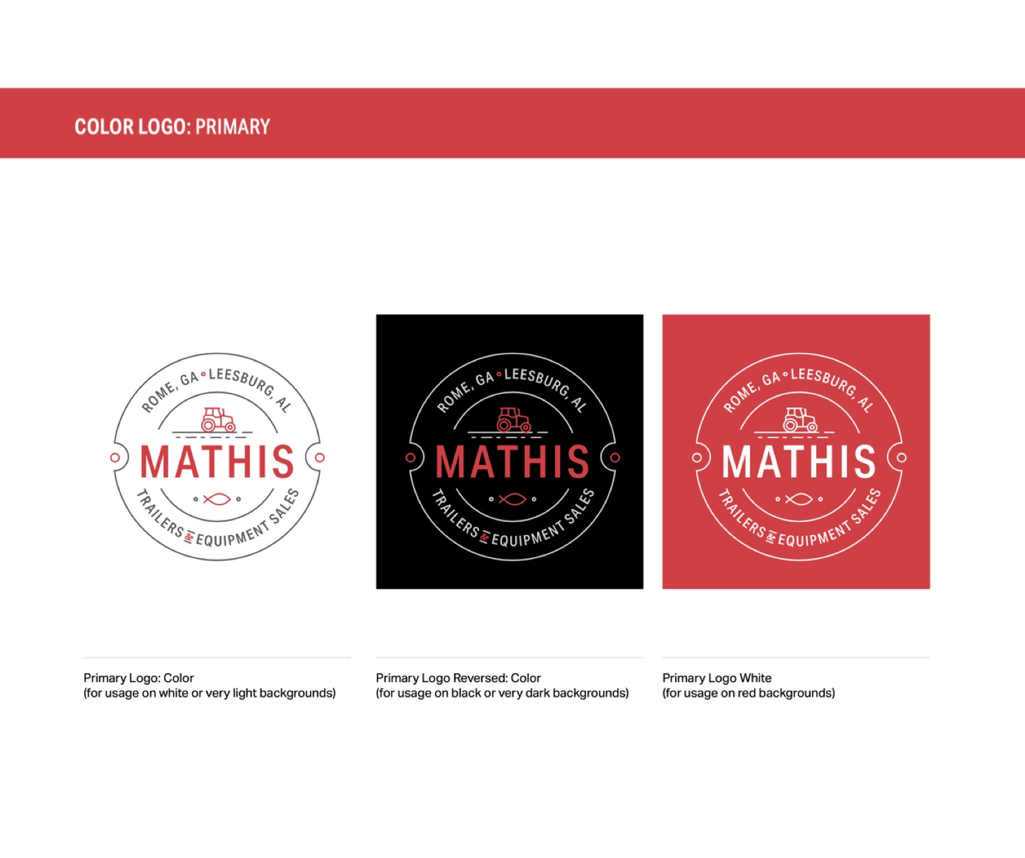 Graphic showing different versions of the Mathis logo