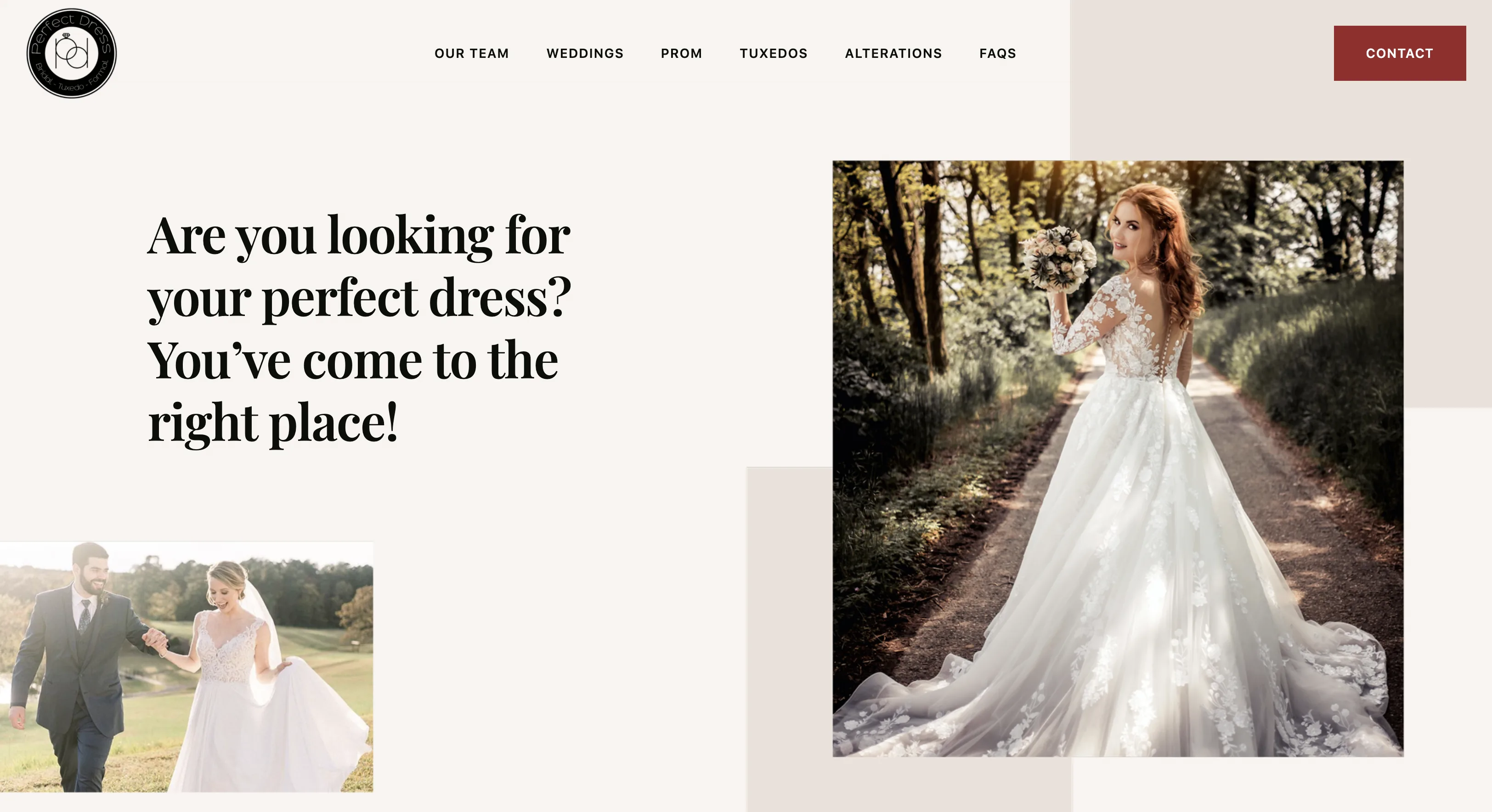 Screen shot of Perfect Dress website